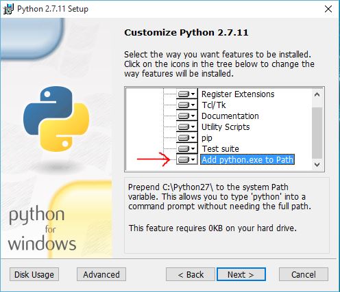 Add Python to path